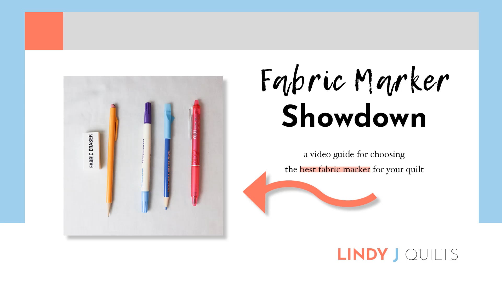 Best Fabric Marker for Quilting on Vimeo