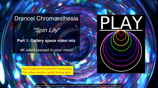 4K: Drancel: “Spin Lily” study: Part 1: Gallery space video mix [SILENT]