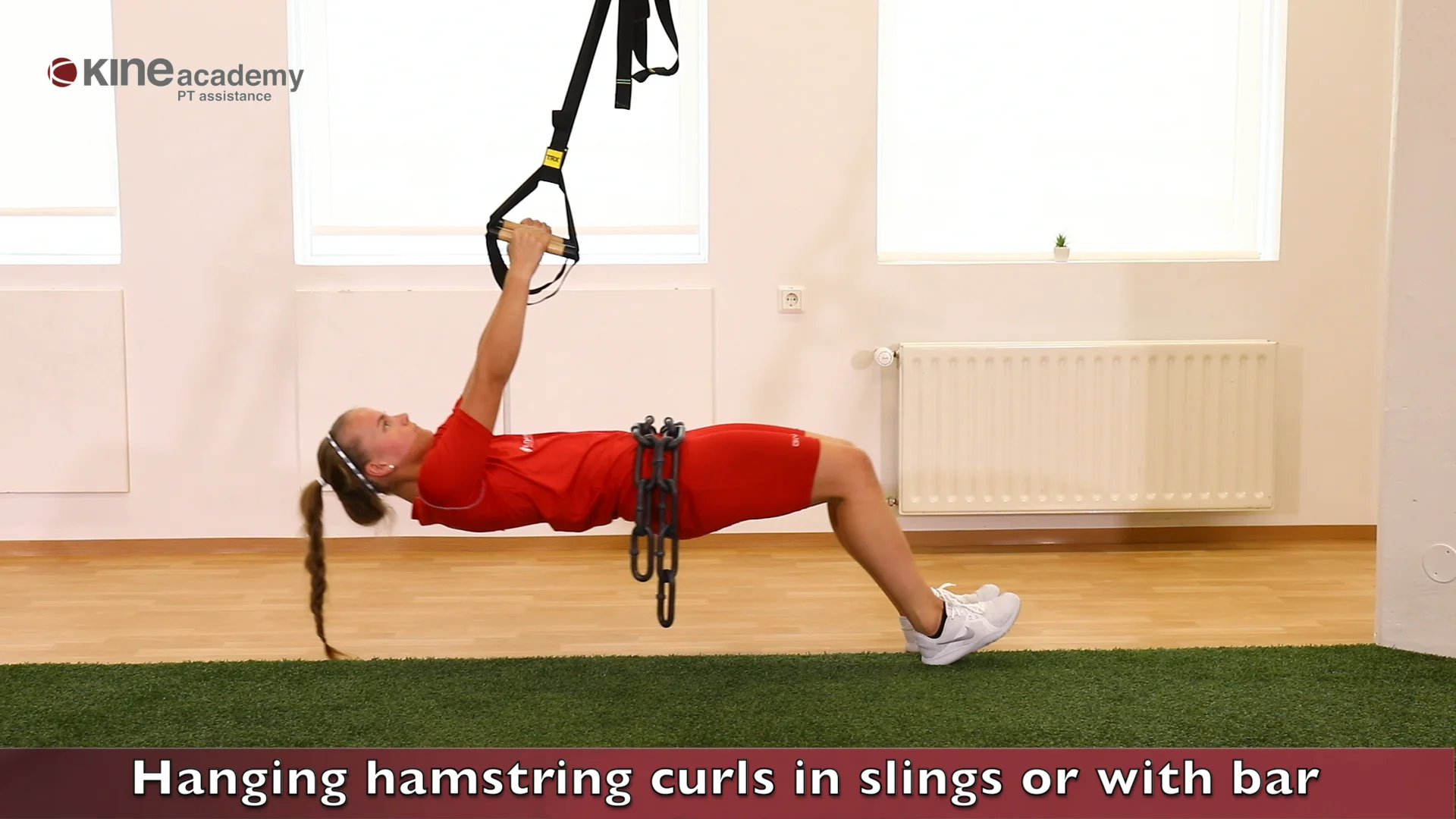 Hanging hamstring curls in slings or with bar on Vimeo