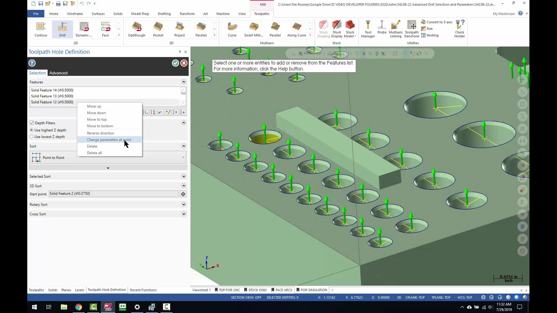 Hole Making Toolpaths