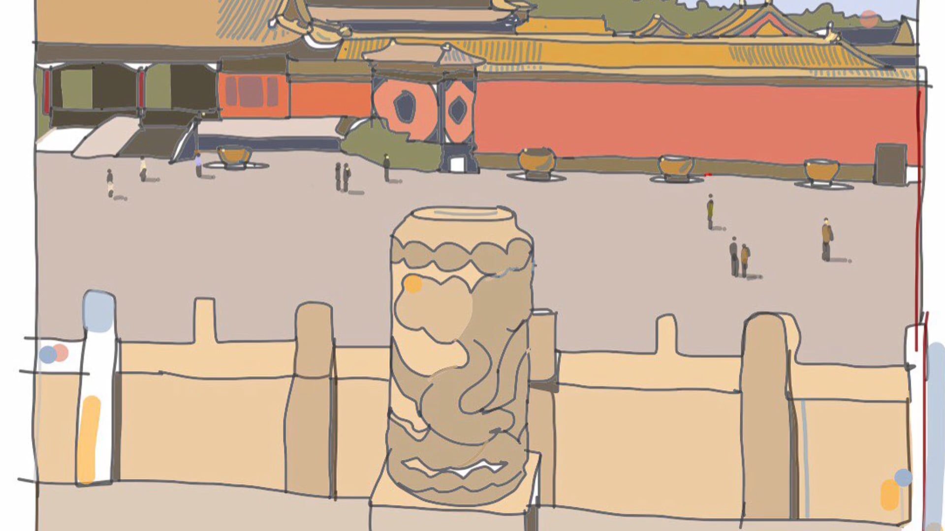A selection of drawings from my travels to Beijing, China, by Doug ...