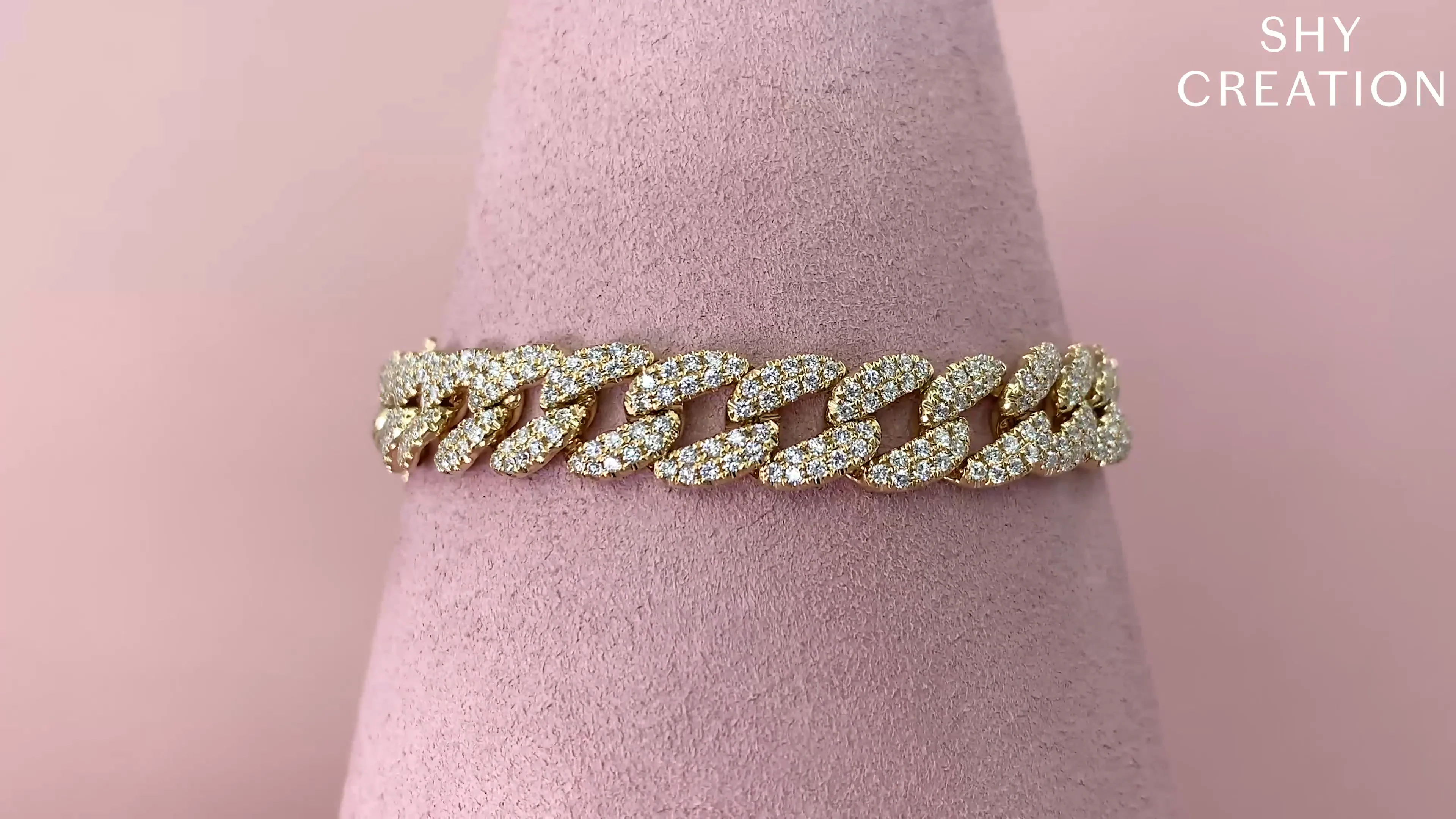 Havana Midi 4.36 Ct. Diamond Pave Link Bracelet – Shy Creation