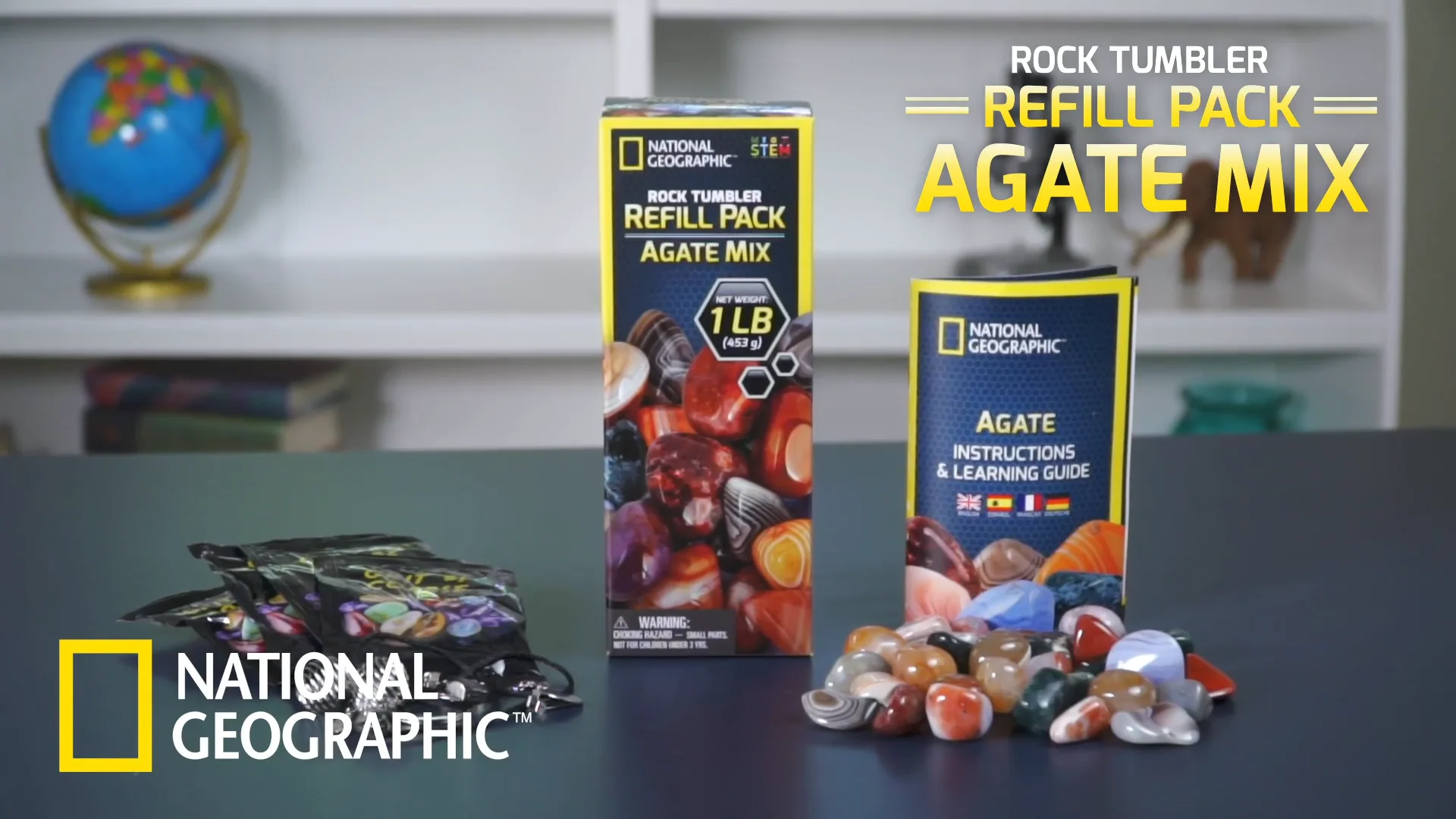 NATIONAL GEOGRAPHIC Agate Mix Rock Tumbler Refill Pack