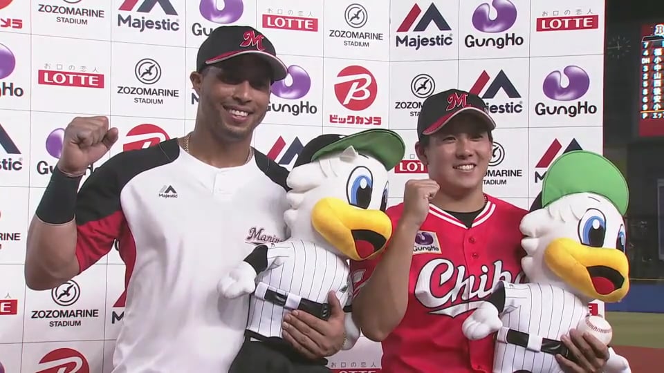 マリーンズ・東妻投手・マーティン選手ヒーローインタビュー	2019/8/1 M-B