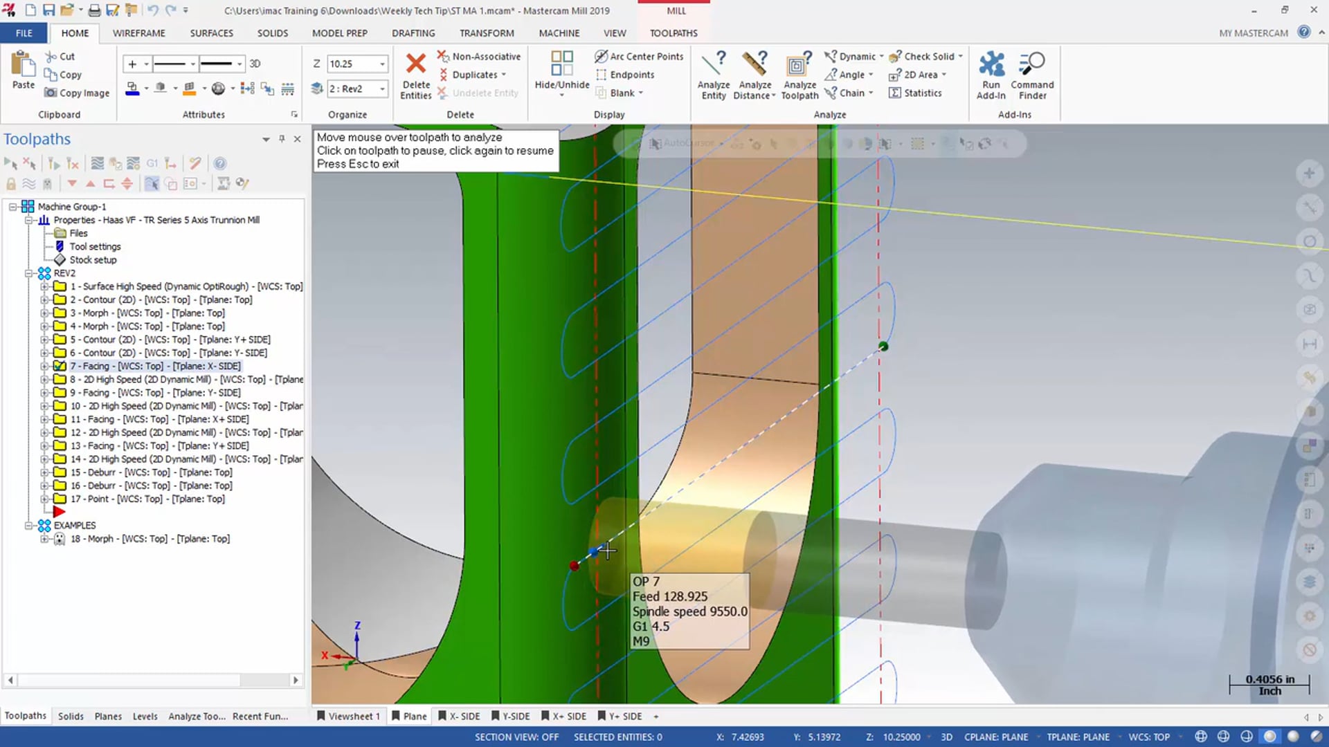 Analyze Toolpath