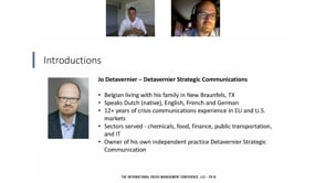Crisis Communications - An Interview with Jo Detavernier