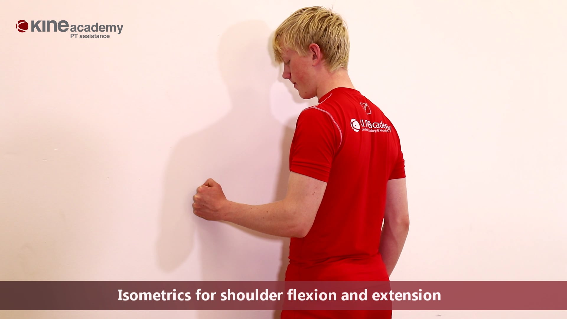 Isometrics for shoulder flexion and extension on Vimeo