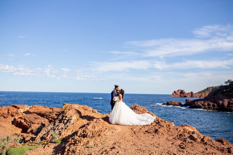 film mariage plage magellan theoule sur romance bord de mer calanque esterel cote azur