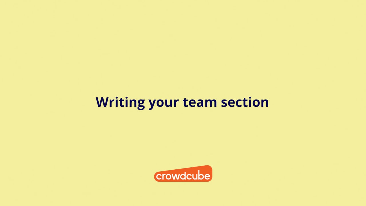 Writing Your Team Section