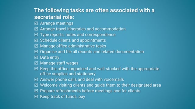 Module 02: The Role and Responsibilities of a Secretary - Video Thumbnail