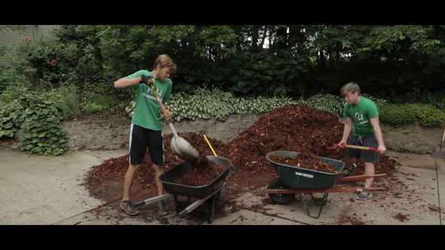 Image of Bzak mulch being used to suppress weeds