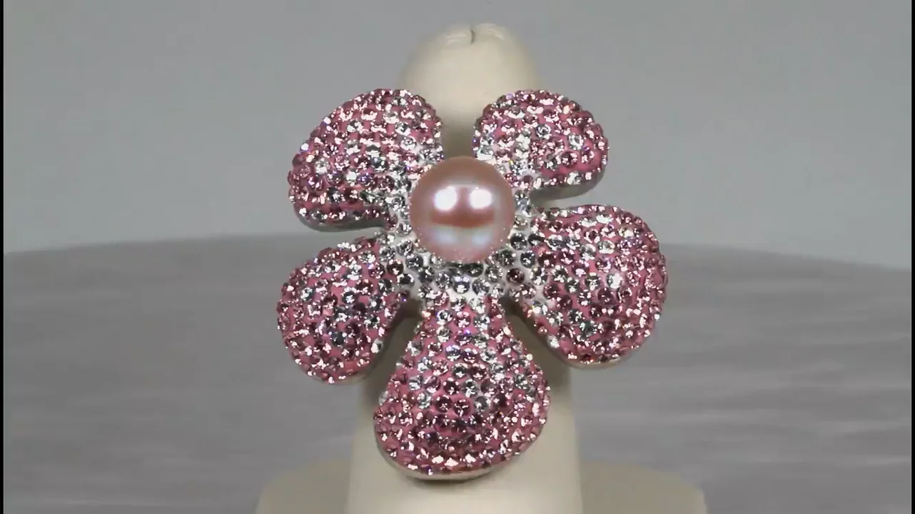 SWAROVSKI スワロフスキー Rosette pink Ring 58 SWAROVSKI ring with pink crystal – Find Vintage Beauty