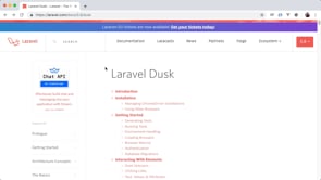 Frame from Laravel Dusk video