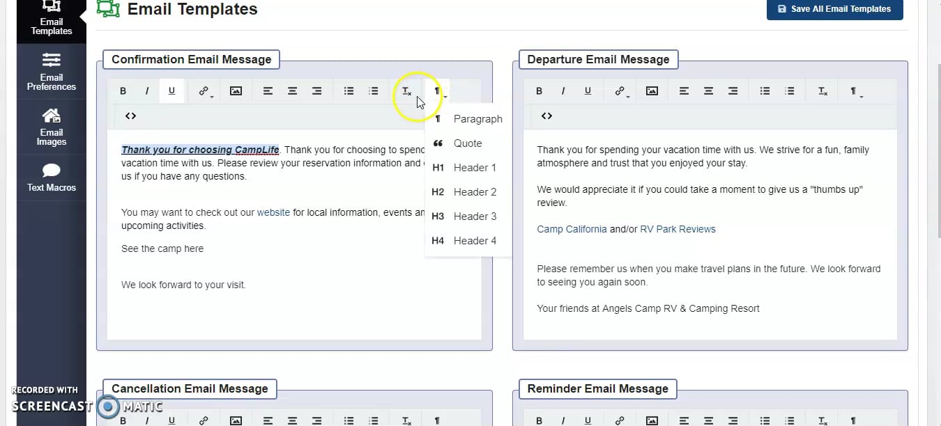 Training Videos - How to setup or edit email templates on Vimeo