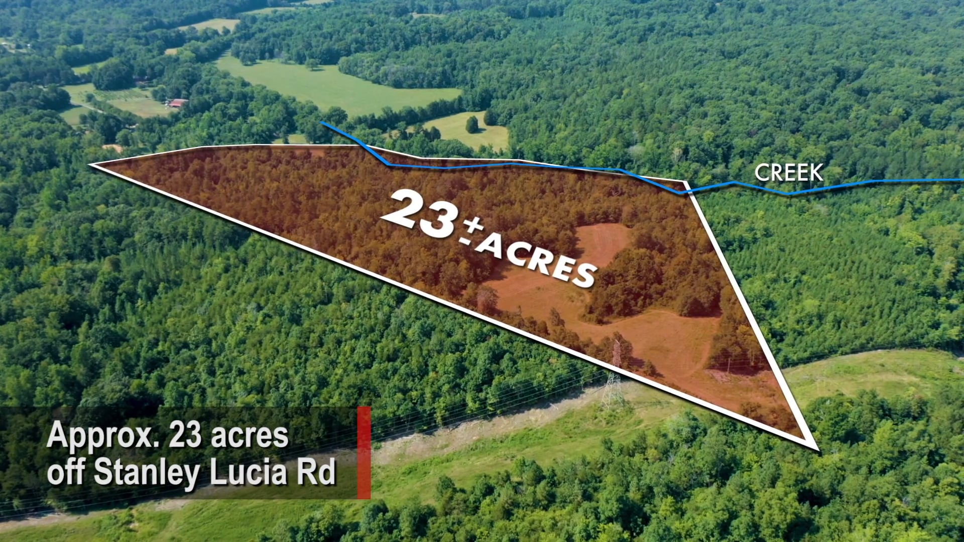 23 acres For Sale - Stanley Lucia Rd - Lots and Land Drone Video
