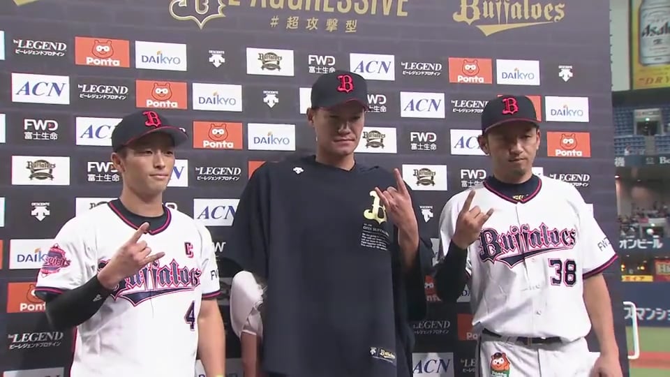 バファローズ・K-鈴木投手・小島選手・福田選手ヒーローインタビュー 2019/8/18 B-M