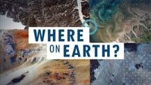 A collage showing four images of different areas on Earth. The "Where on Earth?" logo is in the center.