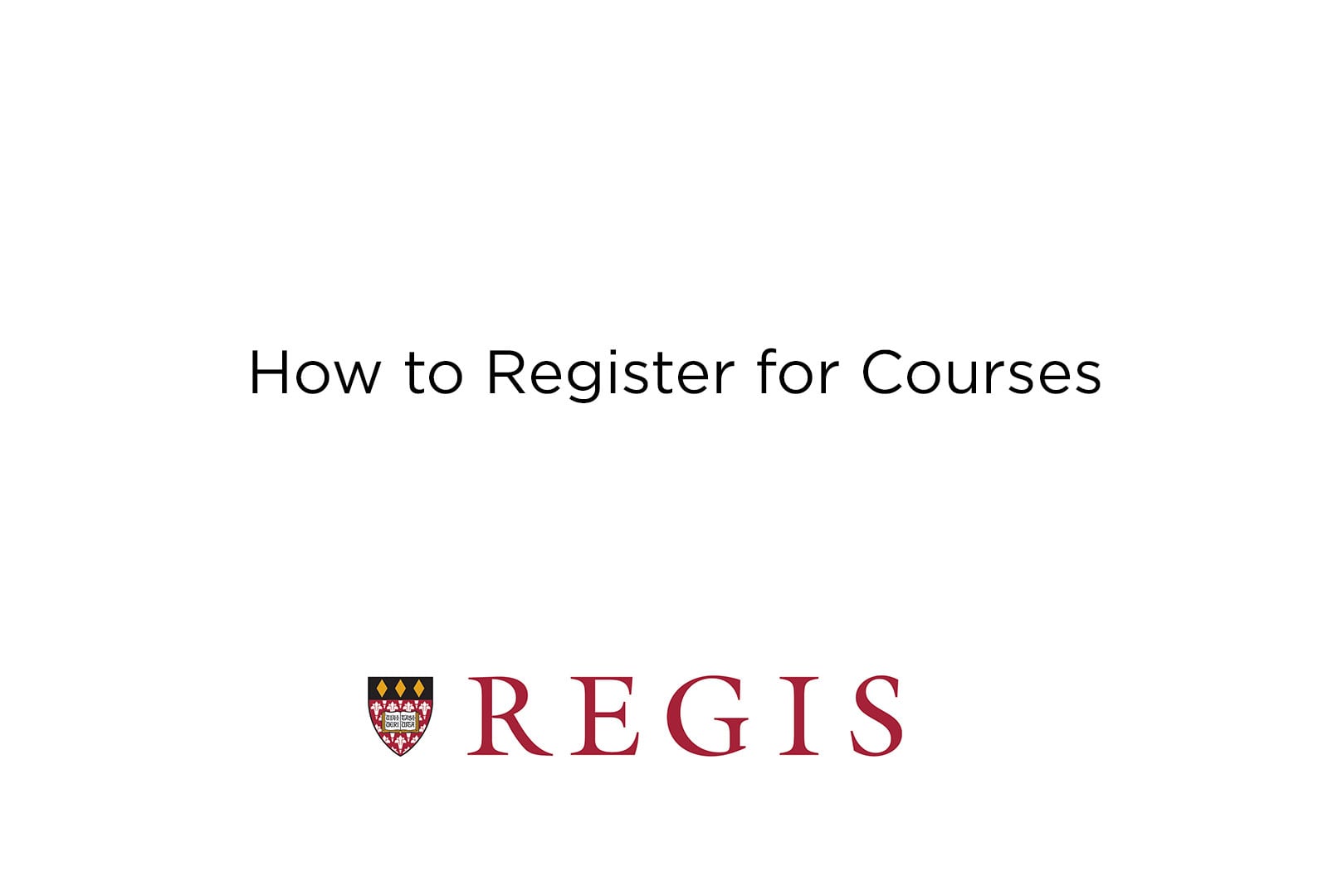 How to Register for Courses Regis College on Vimeo