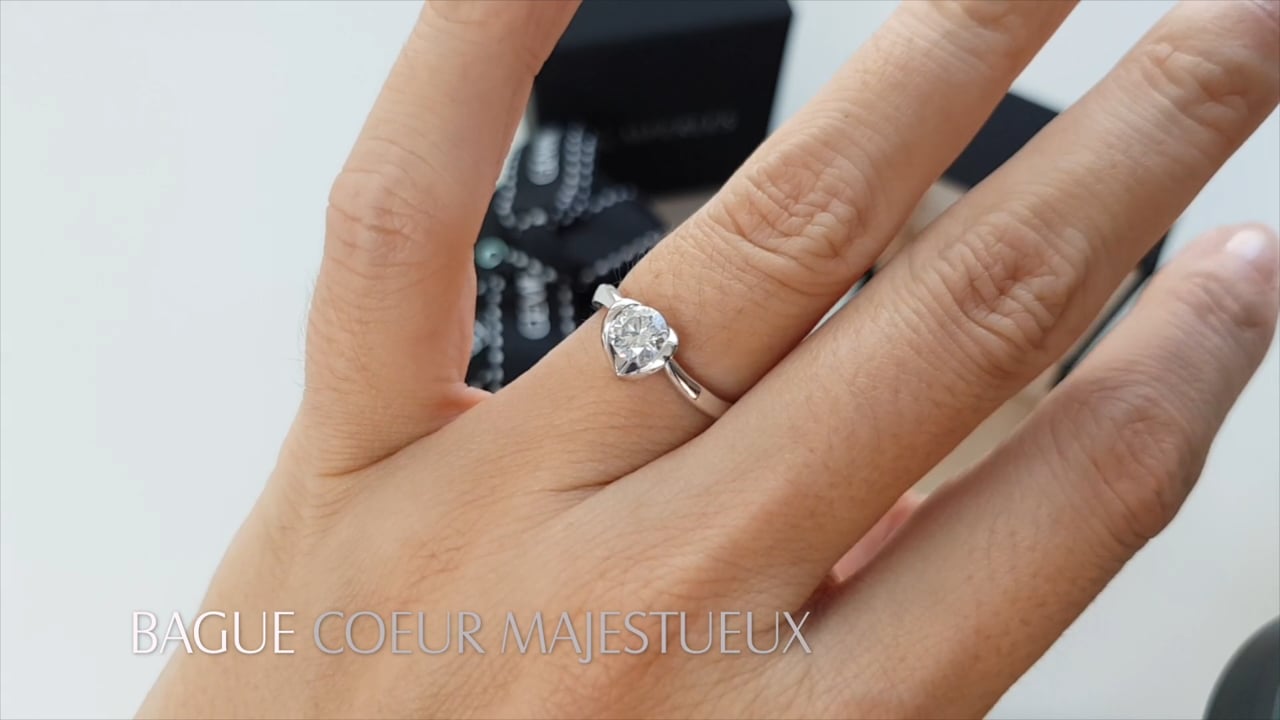 Anello solitario Cuore majestueux - Oro bianco, 0.50ct I Gemperles