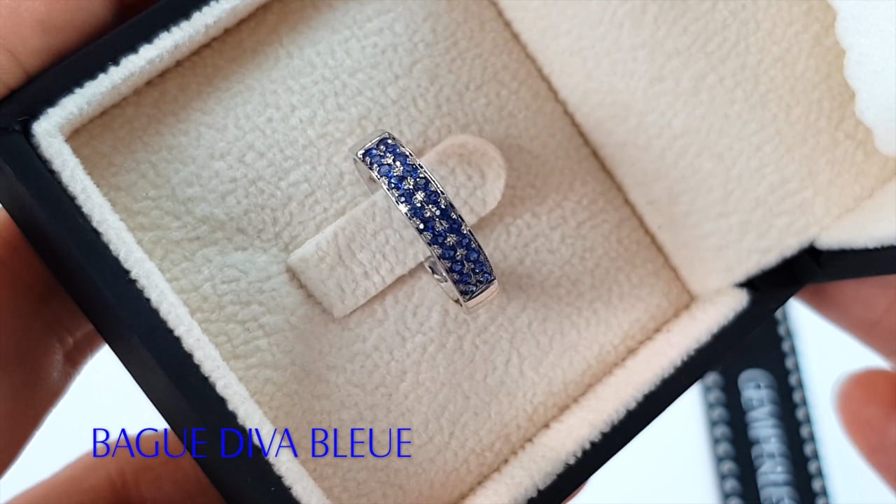 Bague Saphirs Diva bleue - Or blanc I Gemperles