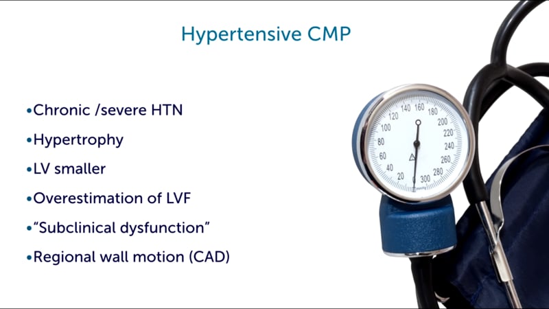 How does hypertension influence cardiomyopathy?