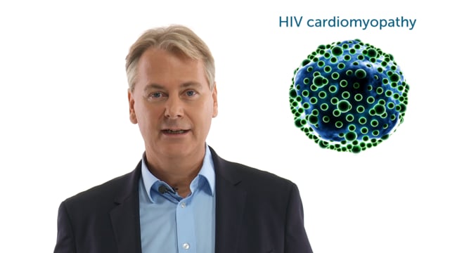 How can HIV lead to cardiomyopathy?