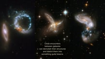 A collage of different galaxies. Text appears toward the bottom.