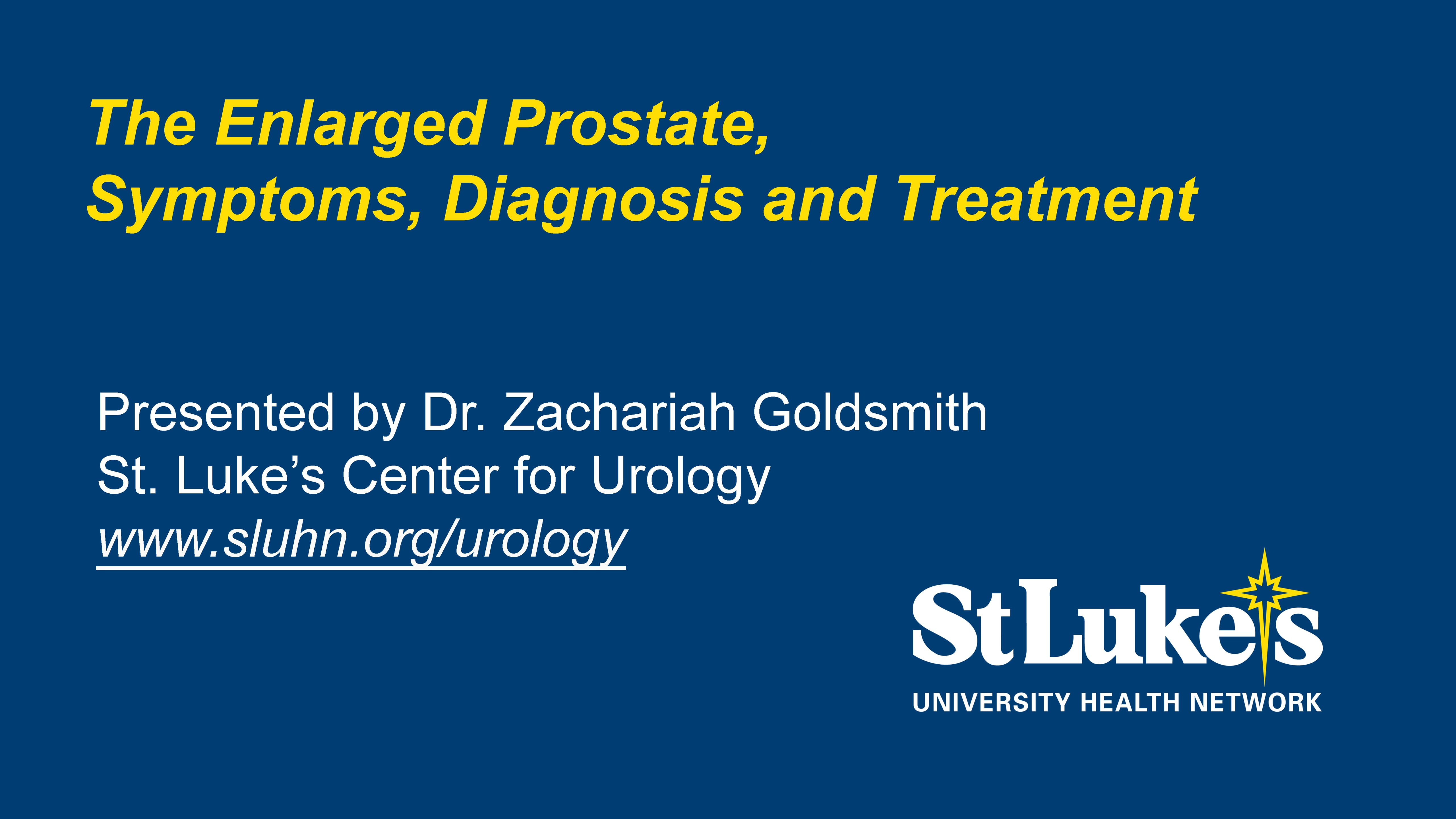 Dr Goldsmith BPH Talk at Monroe Campus 4419 on Vimeo