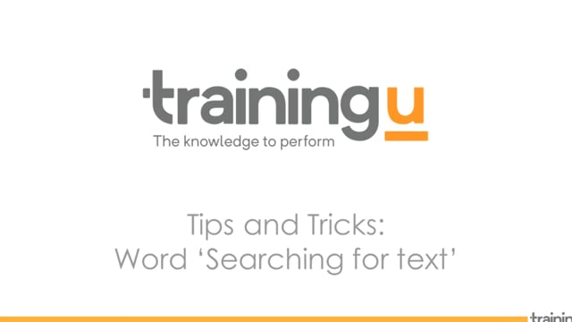 Word Tip – Searching for Text