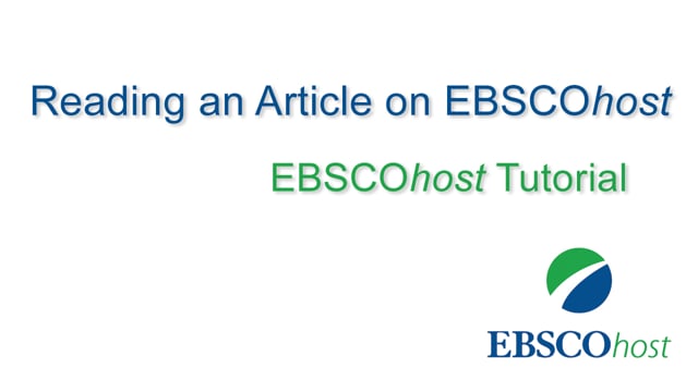 EBSCO Connect Tutorials - Creating A Search Alert In EBSCOhost ...