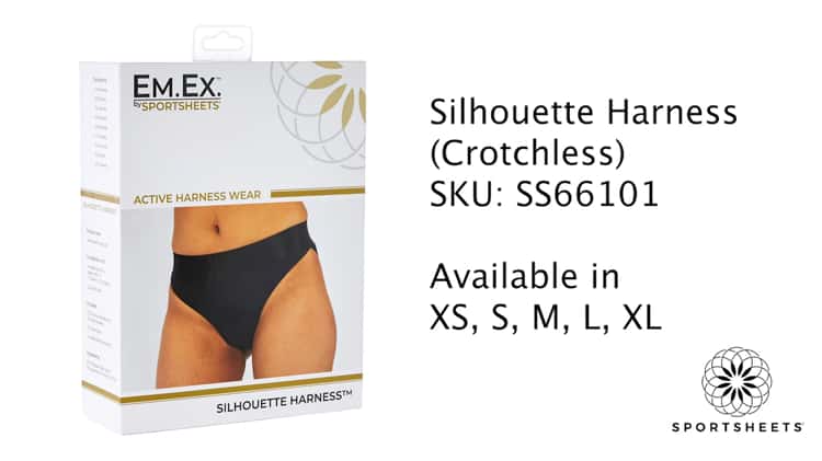 EM.EX. Active Harness Wear Silhouette (Crotchless) Strap-On Harness Brief  By Sportsheets at SheVibe.com on Vimeo