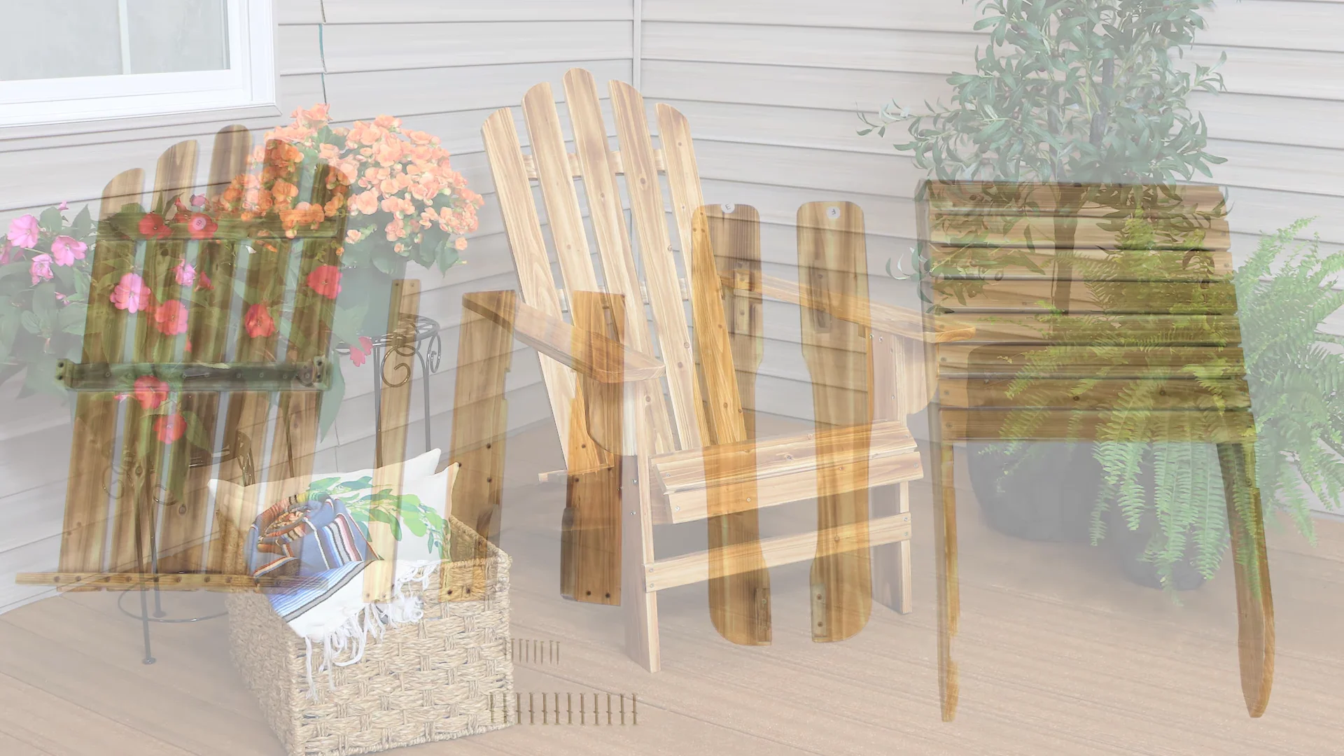 Sunnydaze Rustic Wooden Adirondack Chair with Light Charred Finish ...