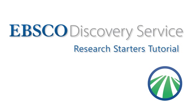 EBSCO Discovery Service Research Starters - Tutorial