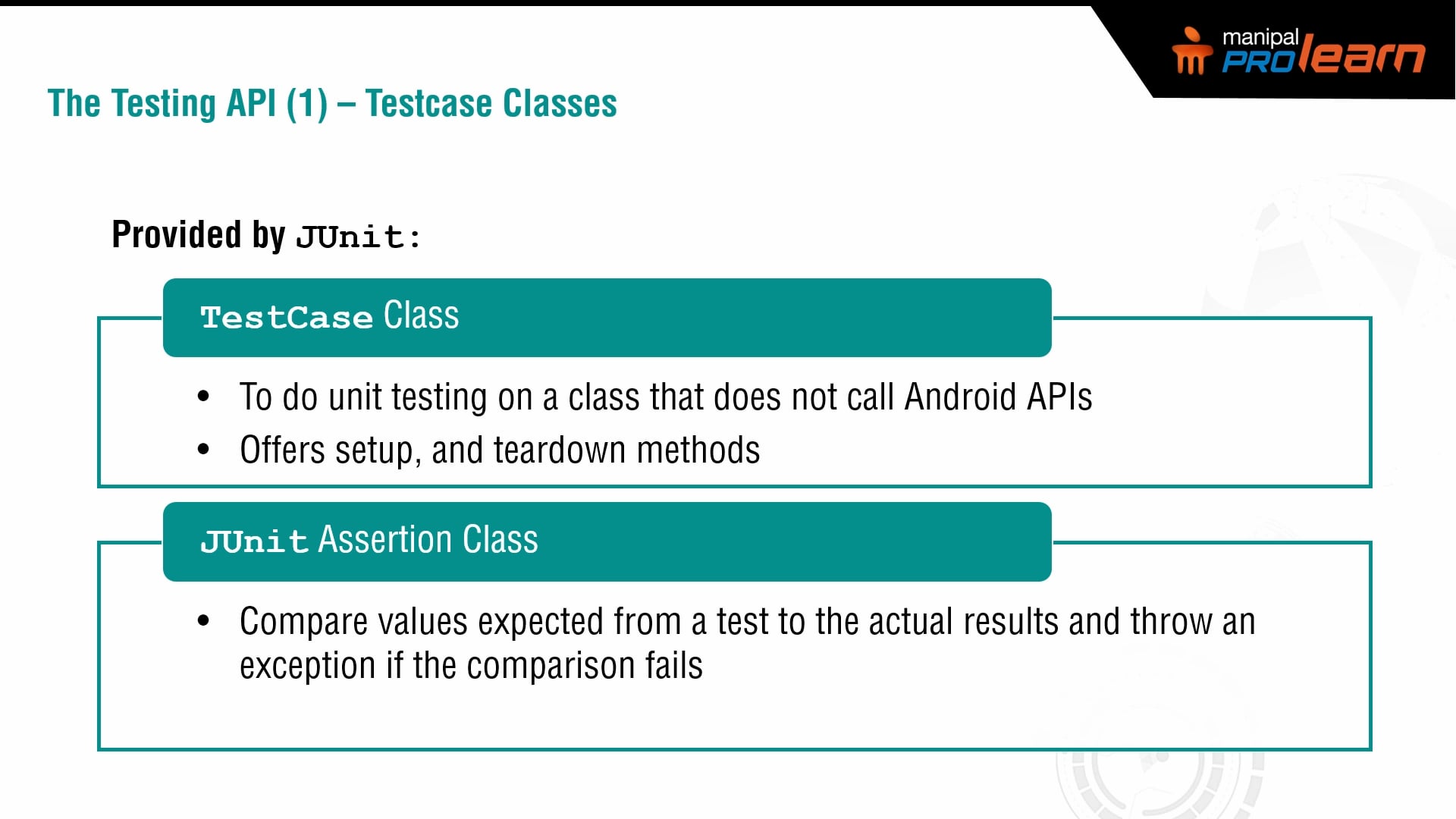 Testcase classes on Vimeo