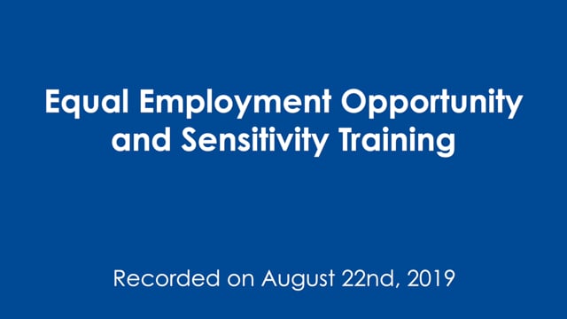 Equal Employment Opportunity and Sensitivity Training - Michelle Bohreer