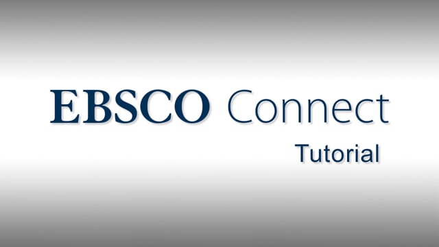 EBSCO Connect - Tutorial