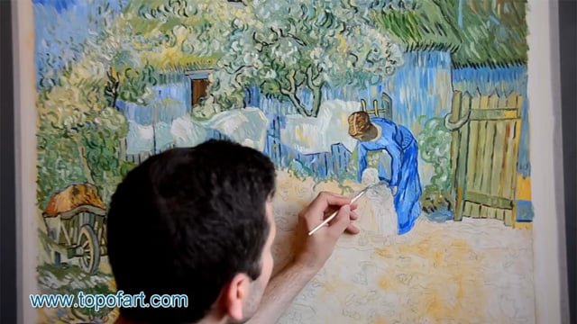 Vincent van Gogh | First Steps (after Millet) | Painting Reproduction Video | TOPofART