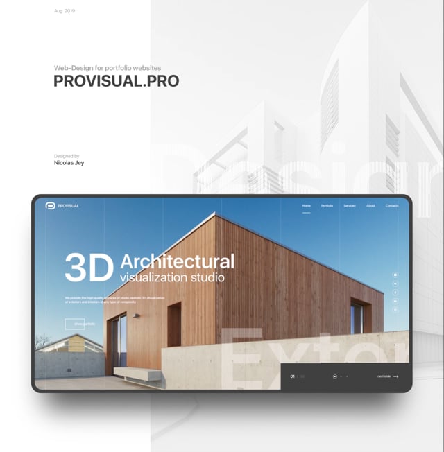 3D Architectural visualization studio Portfolio Website on Behance