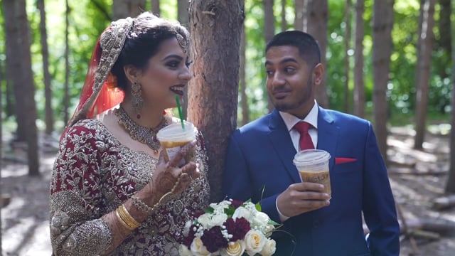 Still from Hafsaah & Amaan next day edit by Happy Soul Films, Toronto wedding videographers
