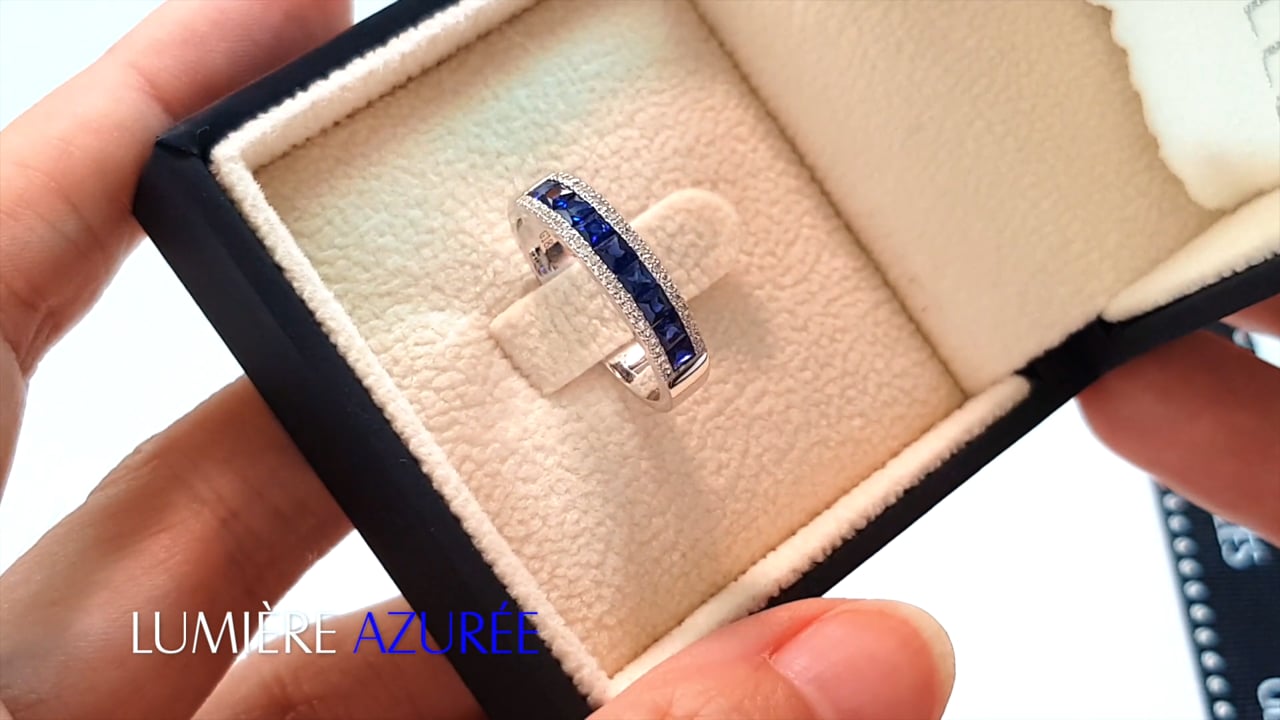 Anello Lumière Azurée - Oro bianco I Gemperles