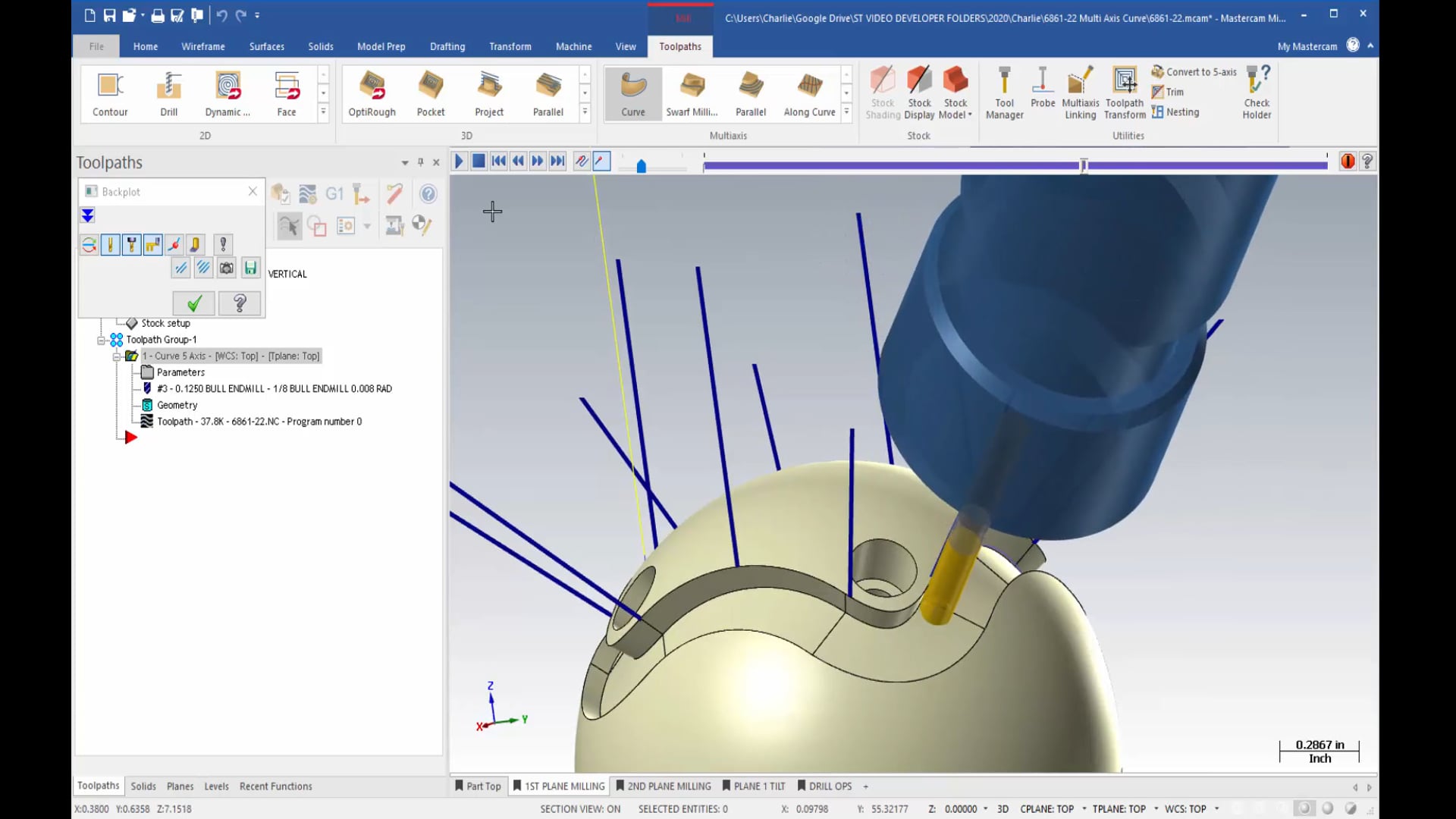 Simultaneous Multi Axis toolpaths