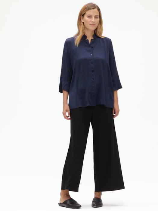 Eileen fisher silk store dupioni top