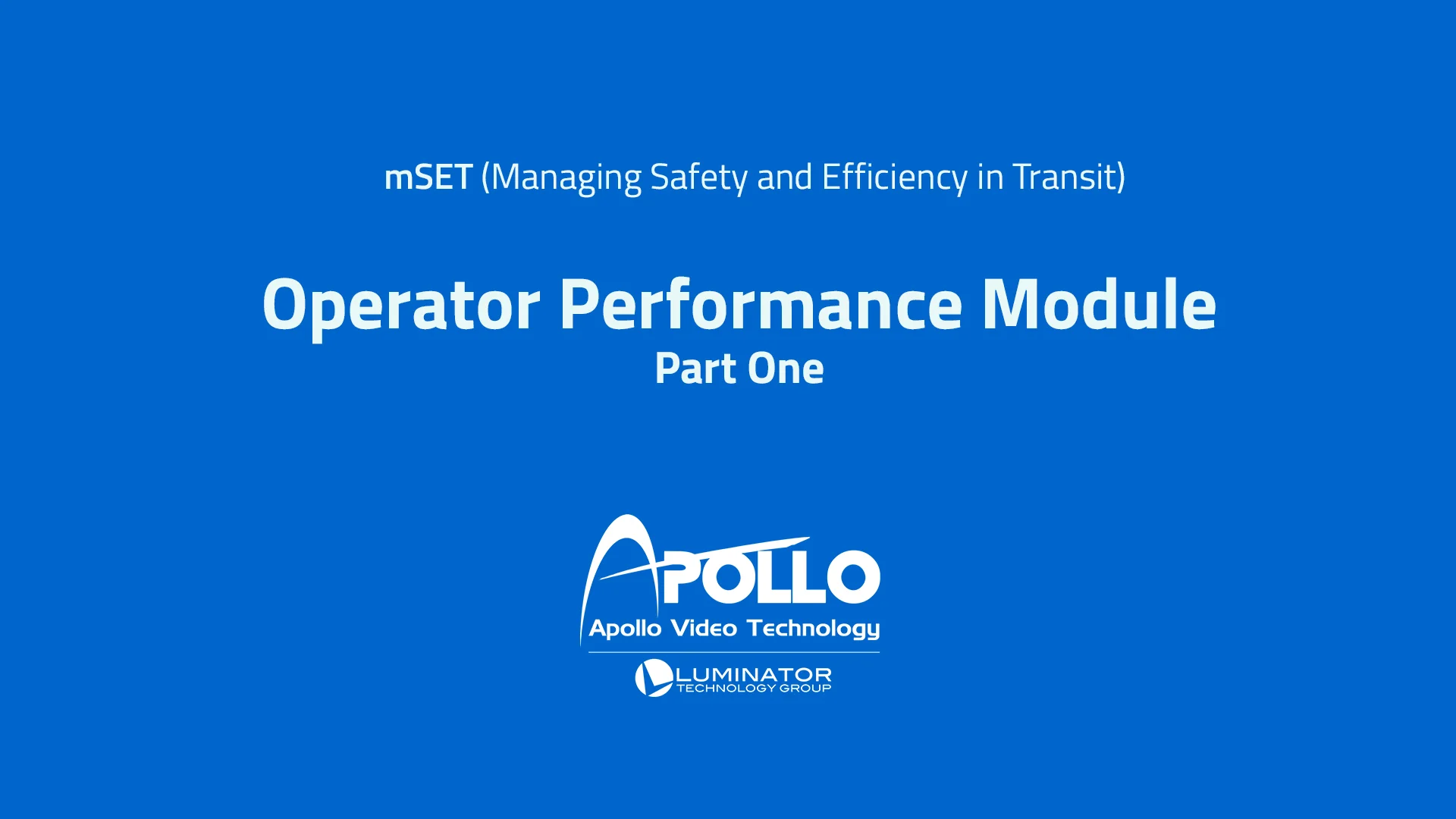 Operator Performance, Part 1 on Vimeo