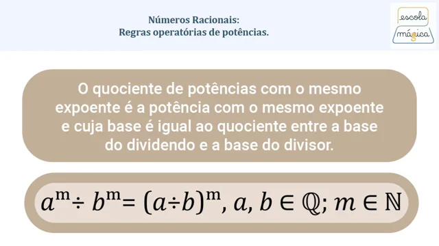 Potências de mesmo expoente e potência de potência - Planos de aula - 8º ano