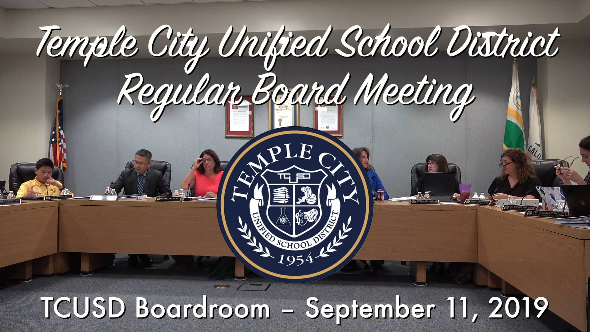 September 11, 2019 Temple City Unified School District Board Meeting