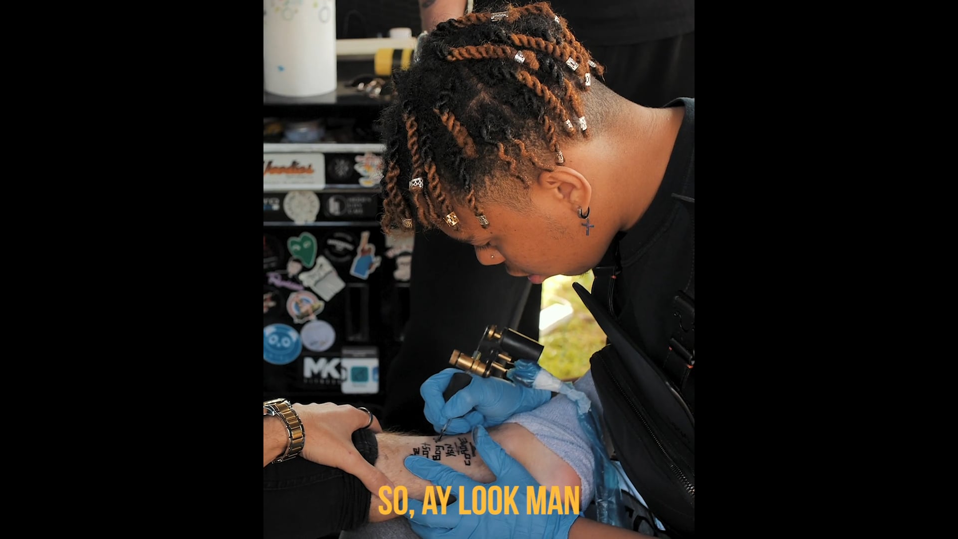 YBN Cordae Tattoos A Fan