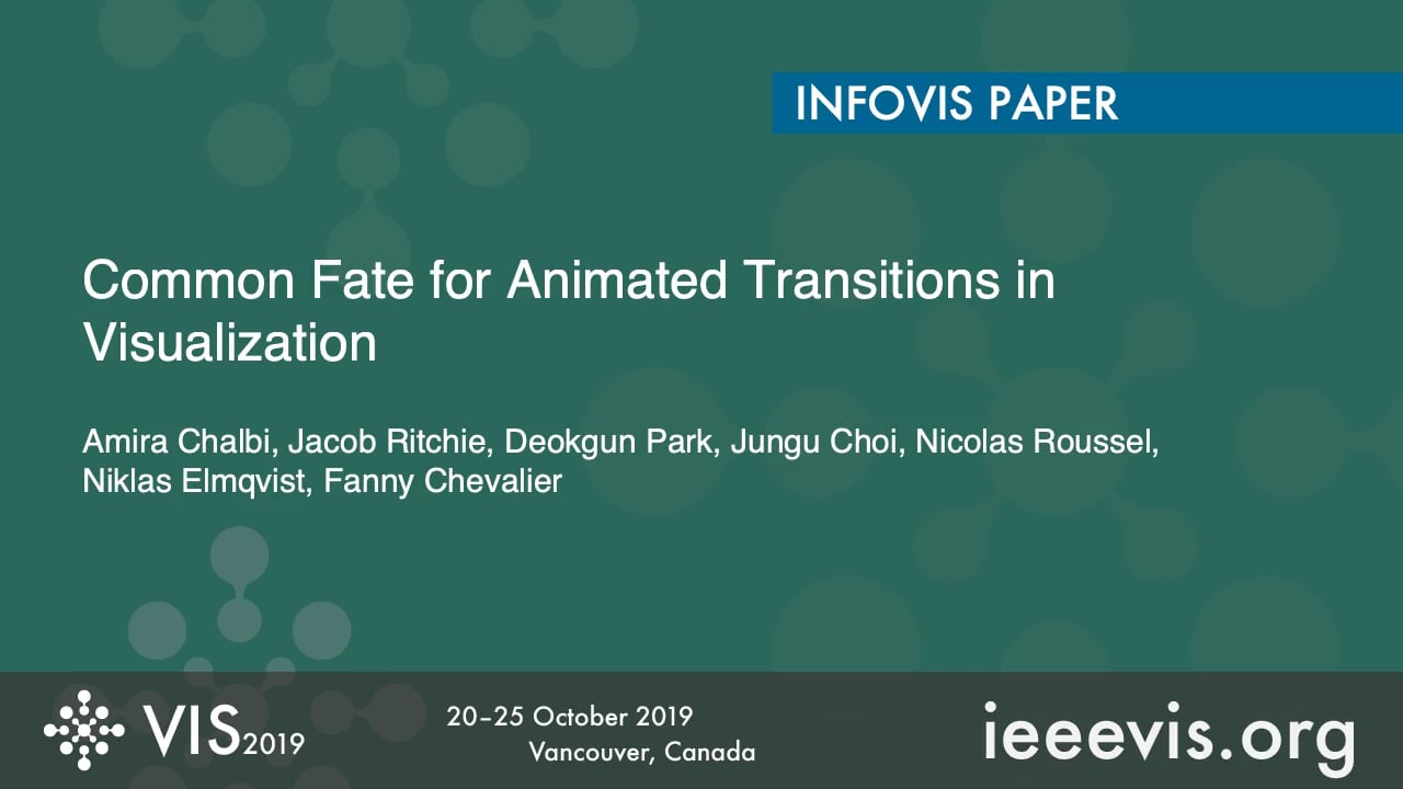 [VIS19 Preview] Common Fate for Animated Transitions in Visualization ...