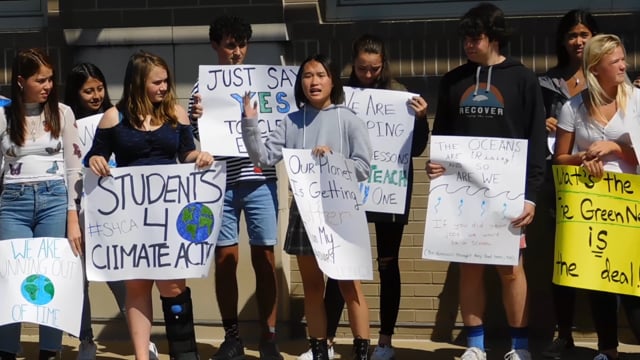 East Hampton High School Students Protest Climate Change