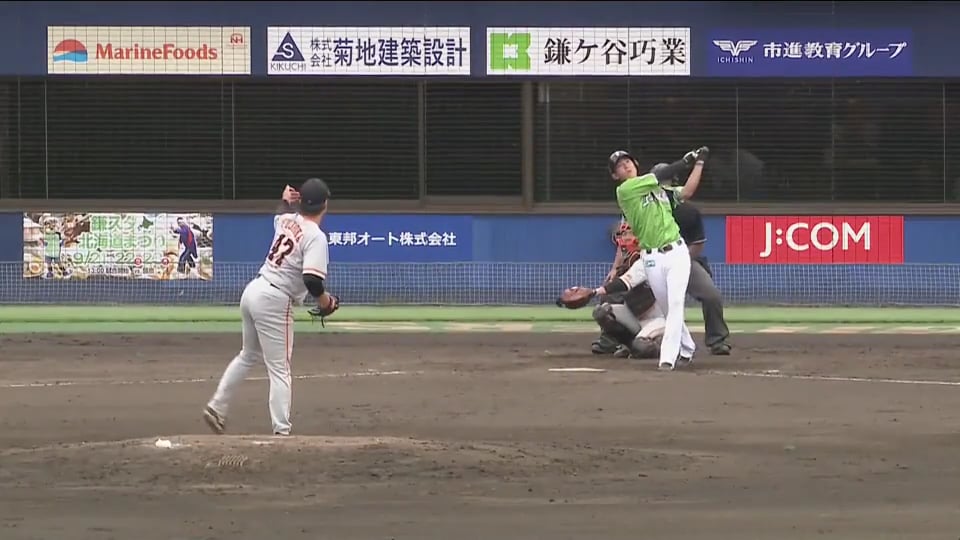 【ファーム】ファイターズ・姫野 2打席連続となる高い弾道のホームラン!! 2019/9/22 F-G(ファーム)