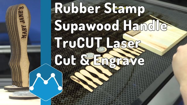 Maker Video: Rubber Stamp with Supawood Handle Made by TruCUT Laser Cutting and Engraving Machine